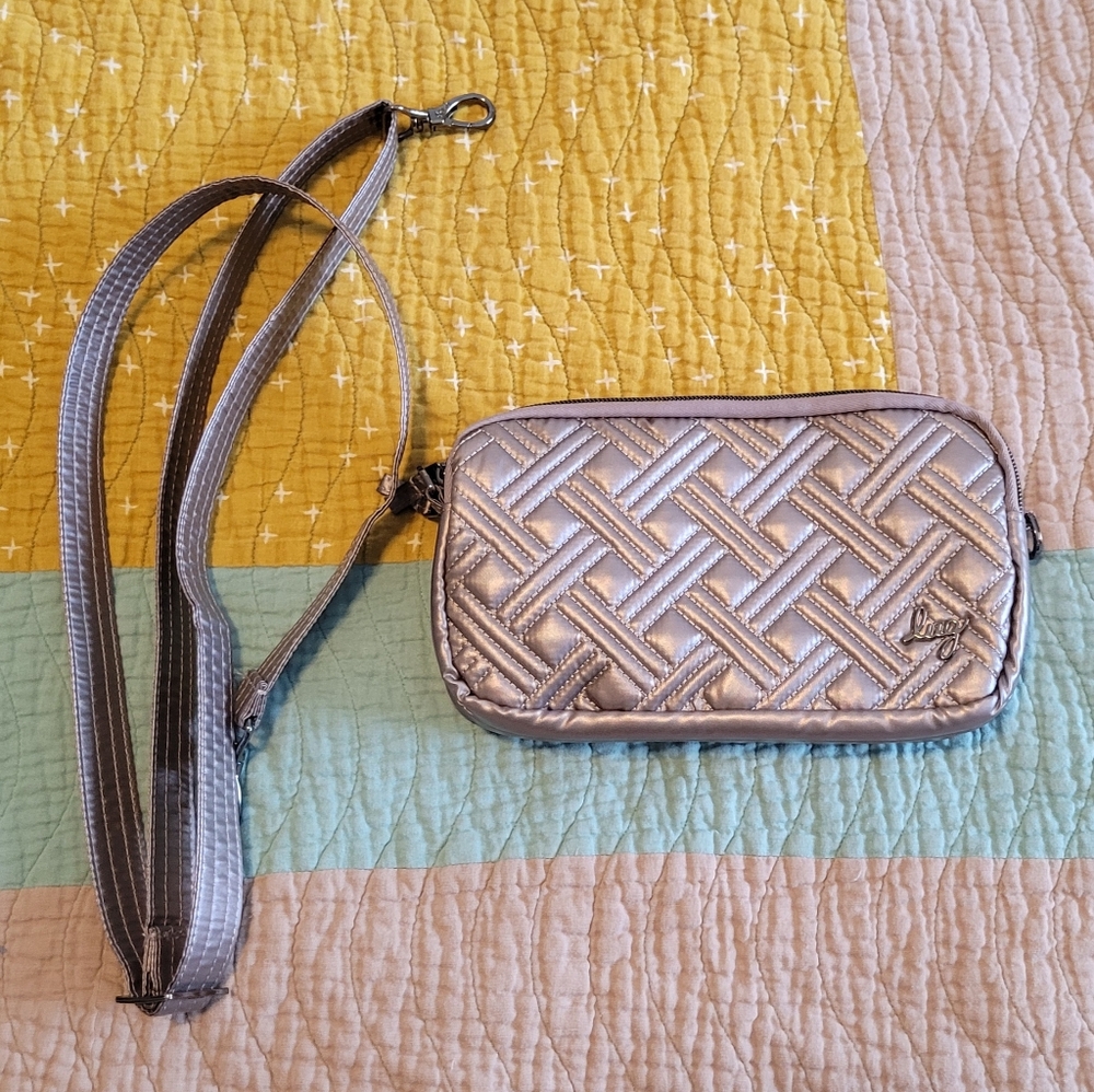 lug LIKE NEW Coupe XL Quilted Convertible Crossbody Belt Bag - Silver Metallic - Picture 8 of 8